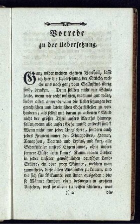 Vorrede zu der Uebersetzung.