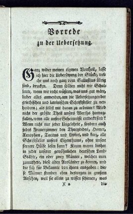 Vorrede zu der Uebersetzung.