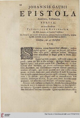 Johannis Gaubii epistola anatomica, problematica tertia […]