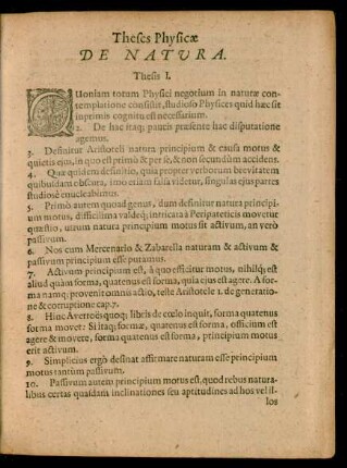 Theses Physicae De Natura.