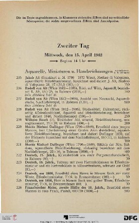 Zweiter Tag: Mittwoch, den 15. April 1942, Beginn 14 Uhr (Nr. 215-410)