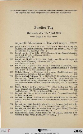 Zweiter Tag: Mittwoch, den 15. April 1942, Beginn 14 Uhr (Nr. 215-410)