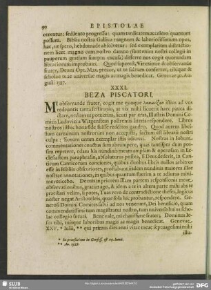 XXXI. Beza. Piscatori