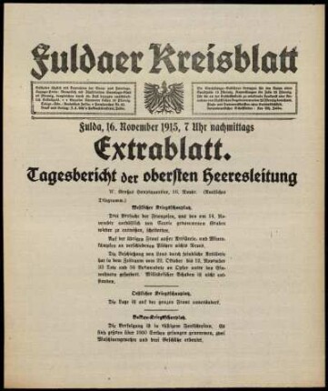 Ausgabe vom Dienstag, den 16. November 1915.