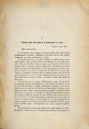 Documenti diplomatici presentati al parlamento italiano dal presidente del consiglio ministro ad interim degli affari Esteri :  Di concerto col ministro della guerra . Massaua. seduta del 24 aprile 1888