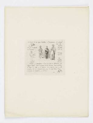 Je décide de me faire habiller a l’Européenne..., Blatt 4 der Folge "Notes et dessins d’un japonais sur Paris pendant l’Exposition de 1878"