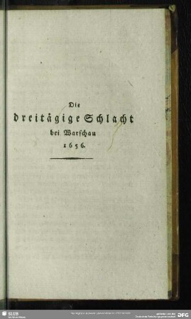 Die dreitägige Schlacht bei Warschau 1656