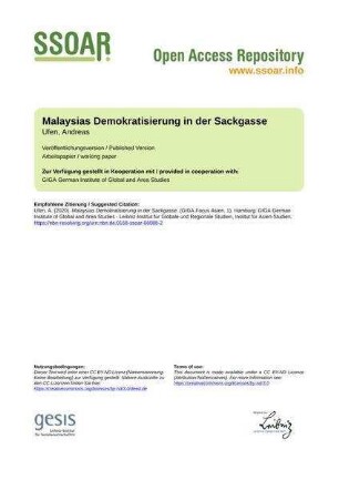 Malaysias Demokratisierung in der Sackgasse