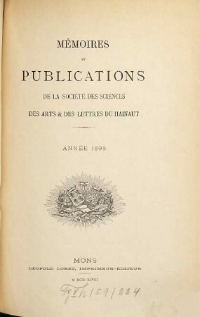 Mémoires et publications. 10. 1898
