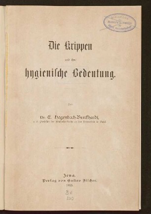 Die Krippen und ihre hygienische Bedeutung