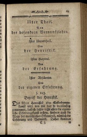 IIter Theil. Von der besondern Vernunftlehre.