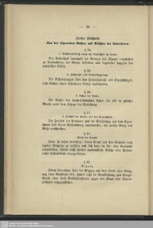 Dritten Abscnitt. Von den allgemeinen Rechten und Pflichten der Unterthanen