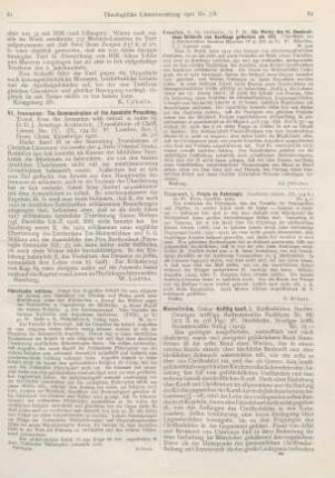 81 [Rezension] Robinson, J. Armitage (Ed.), St. Irenaeus: The Demonstration of the Apostolic Preaching