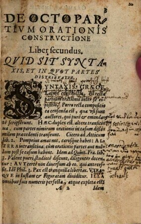 Emmanvelis Alvari E Societate Iesv, Grammaticarvm Institvtionvm Libri ... Epitome, 2. De Constrvctione octo partium orationis