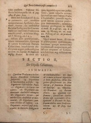 Sectio II. De Objecto Collationis.