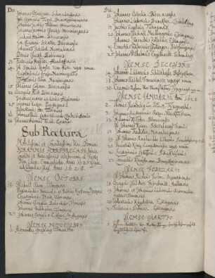 Winterhalbjahr 1627/1628. Rektorat Johann(es) Harpprecht