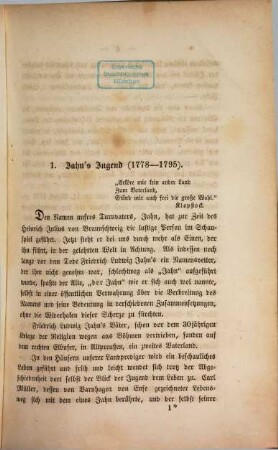 Friedrich Ludwig Jahn's Leben : nebst Mittheilungen aus seinem literarischen Nachlasse