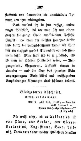 Siebzehnter Abschnitt. Kreuz - und Querzüge.