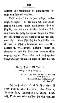 Siebzehnter Abschnitt. Kreuz - und Querzüge.