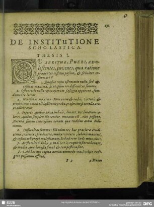 De Institutione Scholastica