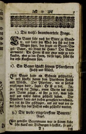 1.) Die wohl-beantwortete Frage. - 25.) Das vorwitzige Frauenzimmer.