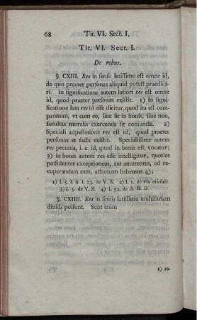 Tit. VI. Sect. I. De rebus.
