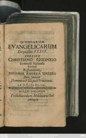 Divitiarum Evangelicarum Disquisitio XXXIX.