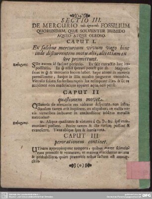 CAPUT III perorationem continet.