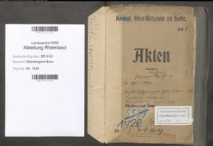 Vogelsang; Hermann, Bergassessor; Prüfungs- u. Personalakten Band 1