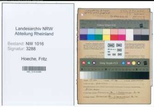 Entnazifizierung Fritz Hoeche , geb. 18.10.1901 (Angest.)
