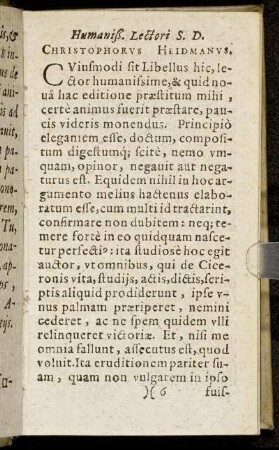 Epistola I. Ad Lectorem