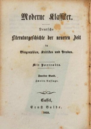 Moderne Klassiker : deutsche Literaturgeschichte der neueren Zeit in Biographien, Kritiken und Proben ; mit Portraits, 2. Gottfried Kinkel