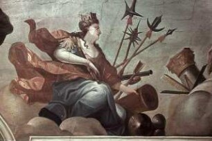 Fama, umgeben von Allegorien der Wissenschaften
