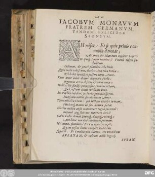 Ad Iacobum Monavum ...