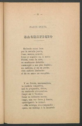 Parte sexta - Sacrificio