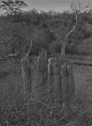 Holzfiguren-Denkmal : Holzfiguren eines Denkmals der Konso