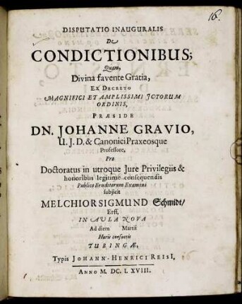 Disputatio Inauguralis De Condictionibus