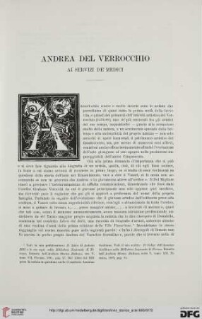 Ser.2: Andrea del Verrocchio ai servizi de' Medici