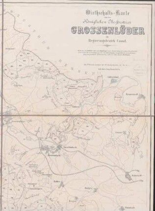 Wirthschafts-Karte von der Königlichen Oberförsterei Grossenlüder im Regierungsbezirk Cassel.