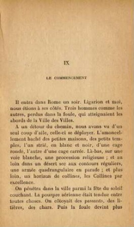 IX Le commencement