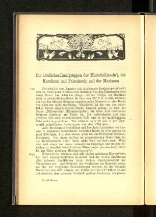 Die nördlichen Inselgruppen der Mrschallinseln, der Karolinen und Palauinseln und der Marianen