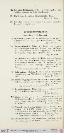 Musikinstrumente (Nr. 725-767)