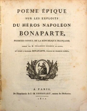 Epopoiia eis tas aristeias tu hērōos Napoleōn Bonapartē