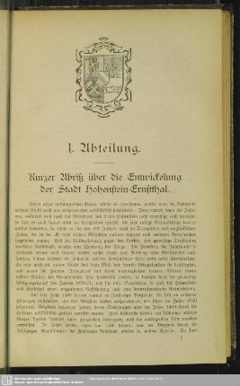 I. Abteilung. Hohenstein-Ernstthal