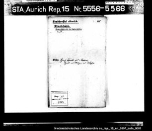 Hausierkonzessionen und -gesuche: Heinrich Funck aus Norden, Mützenhandel