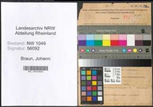 Entnazifizierung Johann Braun , geb. 13.12.1892 ()