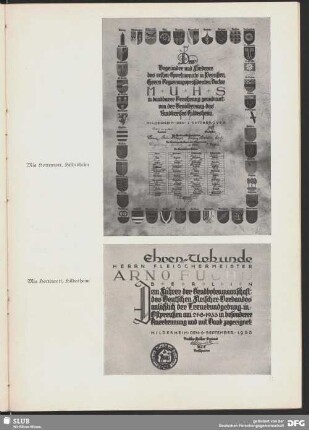 Ehrenurkunde Herrn Fleischermeister Arno Fuchs