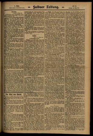 Zweite Ausgabe vom Samstag, den 29. März 1913.