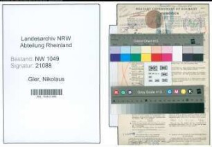Entnazifizierung Nikolaus Gier , geb. 15.07.1888 (Bahnbeamter)