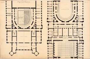 Opernhaus: Grundrisse (aus: Entwürfe von Bohnstedt, Heft I-VIII, 1875-1877)